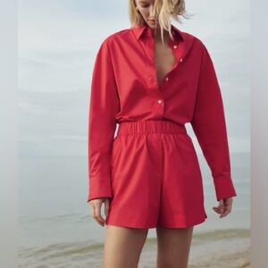 soldout.nyc Cherry Cotton Poplin Everything Shirt & Short Set | M/L